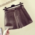 (S) Quần áo thu đông 2018 phiên bản Hàn Quốc mới của len cao eo đa năng Một chiếc quần ống rộng từ thời trang nữ có thời trang mỏng manh quần ngắn nữ đẹp Quần short