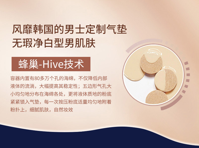 Lan Kexin đàn ông đích thực đệm không khí bb cream để gửi thay thế bìa kem che khuyết điểm mụn nude trang điểm trang điểm nền tảng chất lỏng kem màu sắc tự nhiên mỹ phẩm nam giới