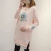 Bà bầu thời trang thu đông 2019 mới đầm mẹ thủy tinh hoạt hình áo len dài Hàn Quốc phiên bản áo dài tay mùa thu shop đầm bầu đẹp Áo thai sản