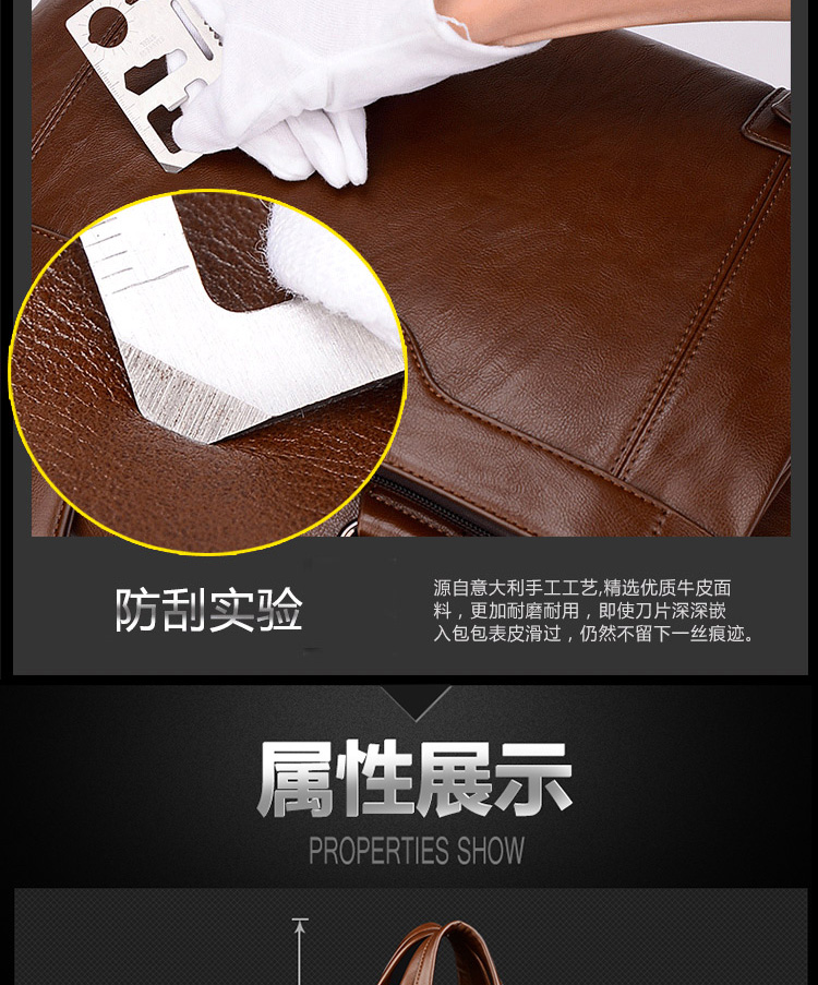 Kangaroo của Nam Giới Túi Kinh Doanh Vali Chữ Thập phần Da của Nam Giới Túi Vai Túi Messenger Top Layer Da Tote Túi Người Đàn Ông túi charles & keith