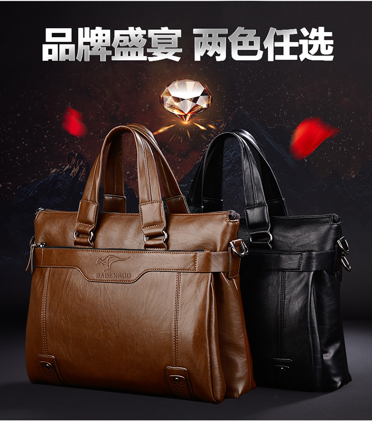 Mua hàng đặc biệt Biden kangaroo nam kinh doanh cặp da nam túi xách da lớp đầu tiên túi xách nam - Túi của con người balo gucci