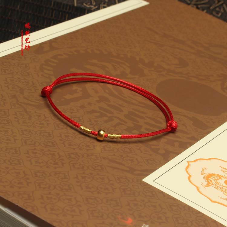 Khai trương 999 hạt vàng vòng tay dây đỏ 3D cộng với dây đeo tay cứng màu đỏ cô gái vòng đời siêu đẹp - Vòng chân phụ kiện thời trang nữ