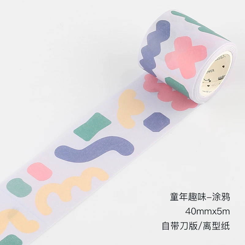 Подарочная детская лента для творчества Washi с вырубной геометрической линией соляной системы круглый ручной счётчик украшение стикер