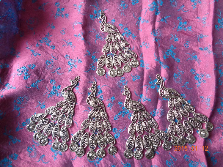 Handmade DIY imitation old Silver Phoenix-Peacock 1