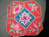 Pure handmade embroidery Miao embroidery pieces old embroidery ethnic embroidery pine peach embroidery* flower embroidery pieces 161