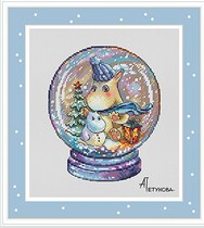 Cross-stitch drawing source file XSD Hippopotamus series-Hippopotamus in a glass bottle