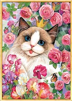 Cross embroidery drawings source file XSD Roses Cat Non-Original Edition