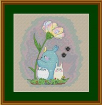 Cross-stitch source file Chinchilla series 1 Chinchilla does not approve under flowers