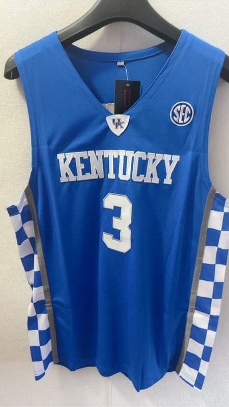 Kentucky No. 3 Maxi Blue and White Embroidered Jersey Retro Hip-Hop Couple Basketball Uniform