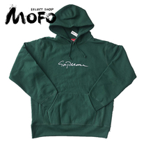 18FW Supreme Classic Script Hooded Sweatshirt signed logo hooded sweatshirt