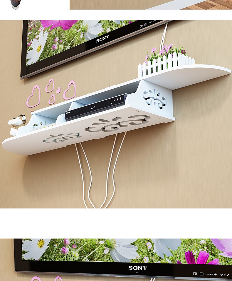 tivi samsung 32 inch TV set-top box frame punch miễn phí phòng khách TV tường trang trí phòng ngủ treo tường wall router - TV tivi samsung 55tu8500
