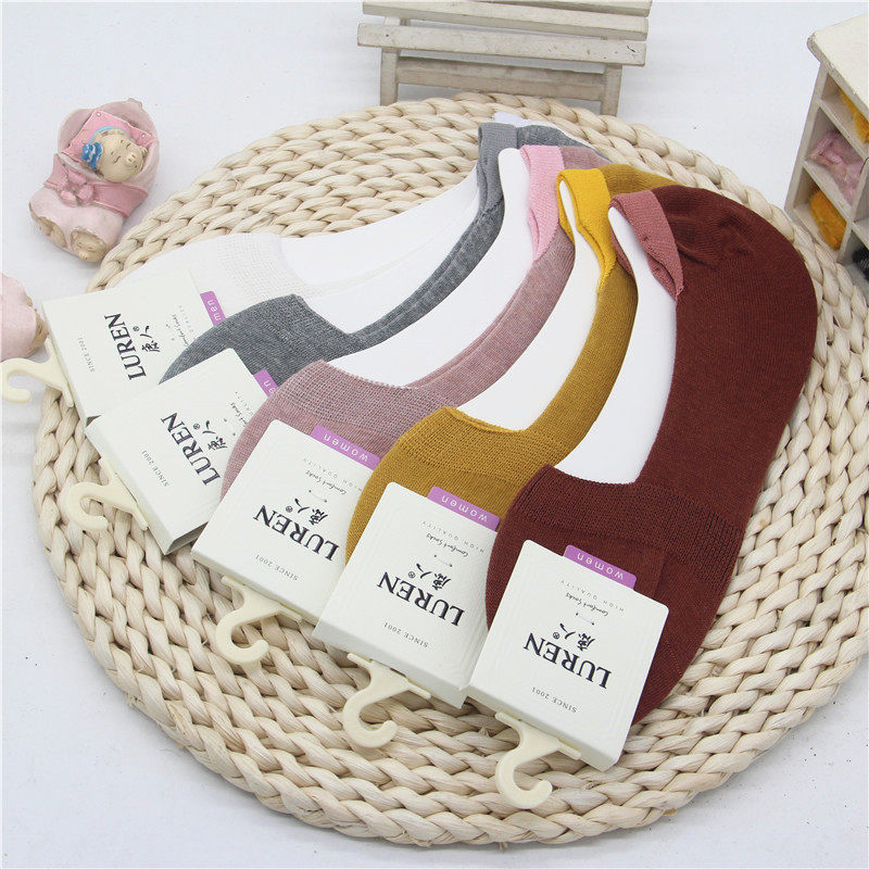 Deer Man Sox Stealth Boat Sox Spring Summer thin section Low Gang Shallow Cotton Socks Cotton Boneless Socks Silicone Gel Invisible Socks 3a50