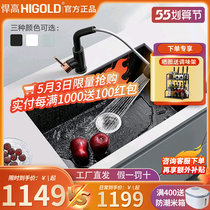 Humvee Kitchen Quartz Stone Sink Single Groove Home Black & White Grey Wash Basin Dish Wash Basin Terrace