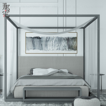 New Chinese Double Bed Shelving Bed Four Columns Beds Plus-size Bed Modern Folk-Style Board House Guest House Zen Furniture Custom