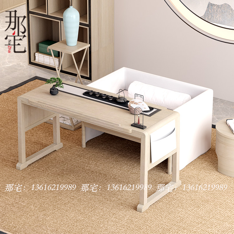 New Chinese original wood color book case calligraphy table solid wood meditation ancient cen table Transcript table Chinese tea table meditation table Zen bed