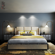New Chinese Modern Solid Wood Bed 1 8m Master Bedroom Double Bed Brief Post Modern Decent Board Room Light Lavish Zen Wedding Bed