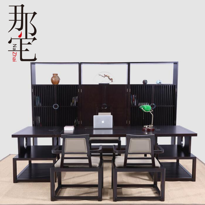 New Chinese Desk Solid Wood Large Class Table Chinese Book House Office Furniture Zen Great Bantai Boss Table Computer Desk