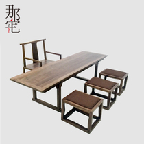 Modern Zen Chinese Style Tea Table New Chinese Solid Wood Tea Case Tea House Folk Club Tea Table And Chairs Combined Day Style Desk