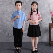 Childrens Republic of China Wind costumes male and female outfits 54 Young students Zhongshan clothing 61 choirs to perform