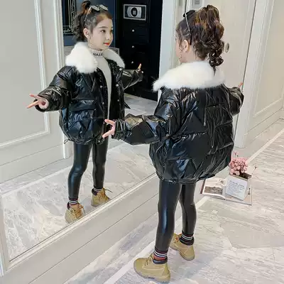 Hong Kong 2021 new winter Korean girl's down jacket thick and velvet big children's cotton jacket fashion warm coat