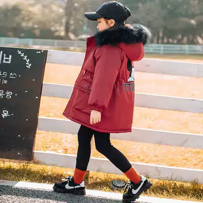 Hong Kong 2021 new foreign style fashion Pike clothing girls winter Korean version thick medium and long version of cotton clothing