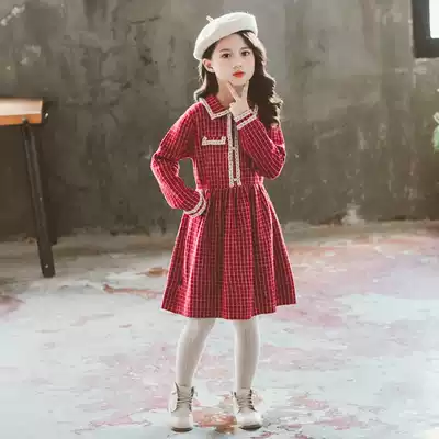 Hong Kong 2021 spring new shirt collar dress girl Korean fairy style knit dress