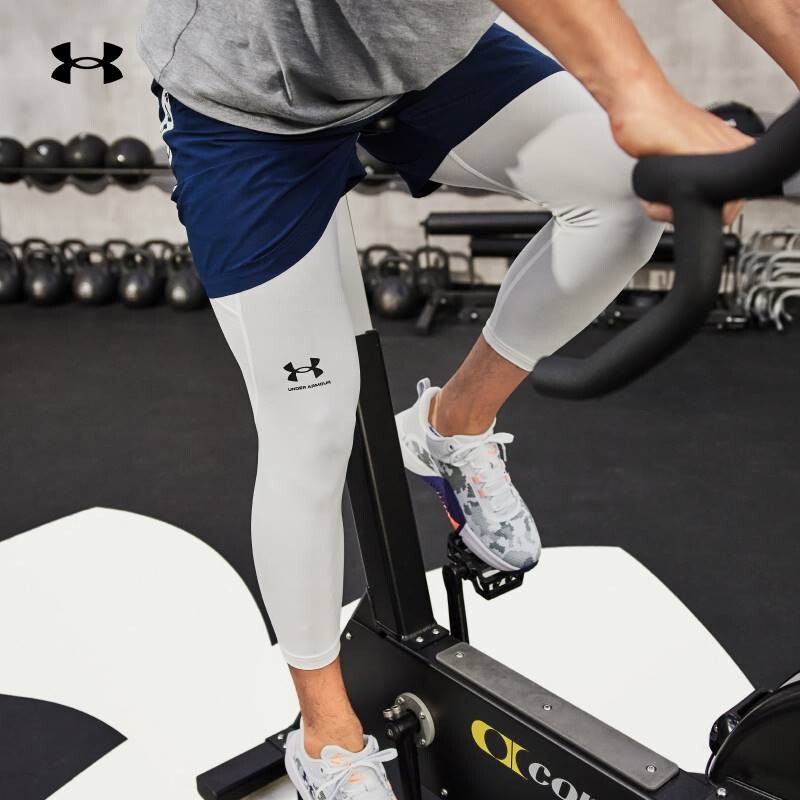 Under Armour Ua High-Elasticity Quick-Drying Men's Sports Training Fitness Basketball Base Layer Three-Quarter Tight Compression Pants 1361588