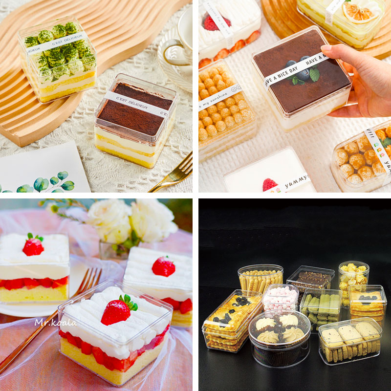 West Point Transparent Biscuits Box Bean Milk Box Cookies Sweet Pps Thousands Layers Mousse Cake Tiramisu Packaging Box