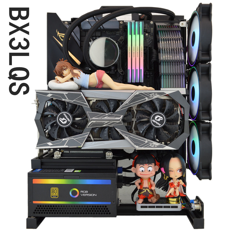 DIY creative water-cooled computer case open cool all-aluminum main case graphics card vertical ATX large board desktop computer case