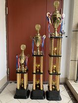 Metal trophy Four-column big football Basketball Special Sports Association Team competition Taekwondo Three-layer two-layer one-layer