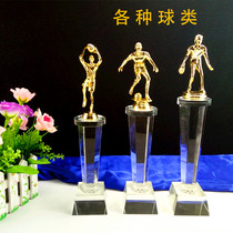 Basketball match football table tennis badminton volleyball golf MVP custom crystal trophy making metal