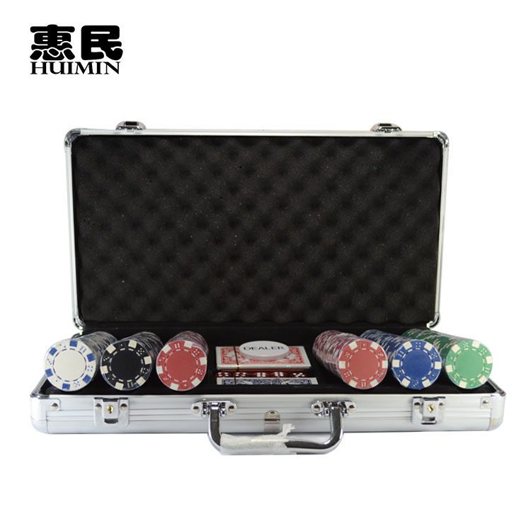ABS Dice Flower Iron Wordless Texas Hold'em Mahjong Table Game Mahjong Chips Aluminum Box Set Token Piece