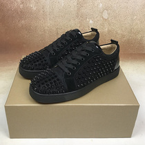 CL CIAGA mens shoes low-top lace-up casual womens shoes black rivets red sole shoes European and American couple sports sneakers