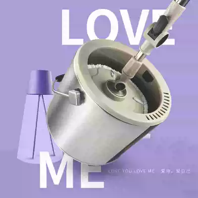 New hand-free washing flat mop rotating household wood floor tile floor one drag net stainless steel single barrel lazy drag