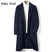 21 Winter New products Double face cashmere Grand-coat mens double-row buttoned hair jacket thickened mid-length wool weaters