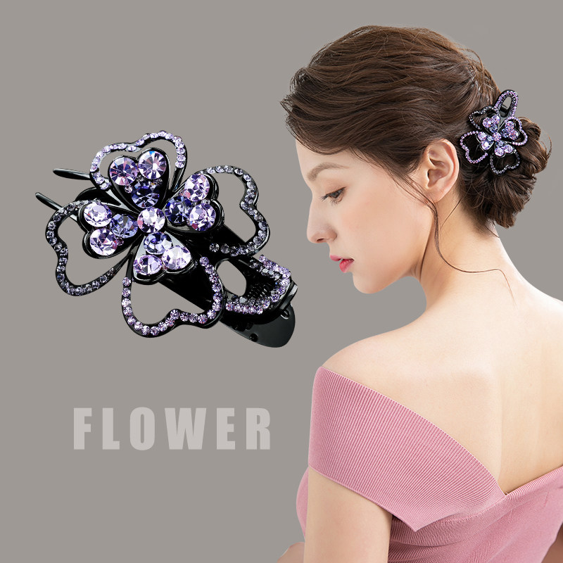 Hair clip Duckbill clip headdress female Korean hair clip Hair clip Hair jewelry Large plate hair grab clip Rhinestone hair clip