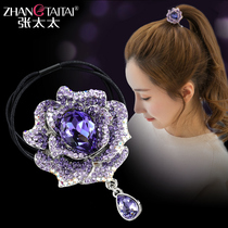 Korean simple Hairband ancient style hair accessories rubber band floral headdress pendant tassel headdress headrope Hairband tie leather case