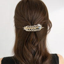 Korean temperament Net red feather hairclip back of the head bangs hair card word clip headgear trim top clip clip clip