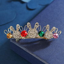 Hairclip clip light luxury temperament rhinestone rabbit spring clip side girl top clip hairpin clip hair accessory headwear