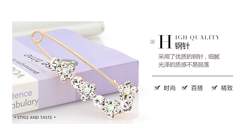 Hàn quốc phiên bản của rhinestone trâm đồ trang sức cung lớn trâm trâm phụ kiện khăn choàng khóa ngực khóa nữ trâm cổ áo