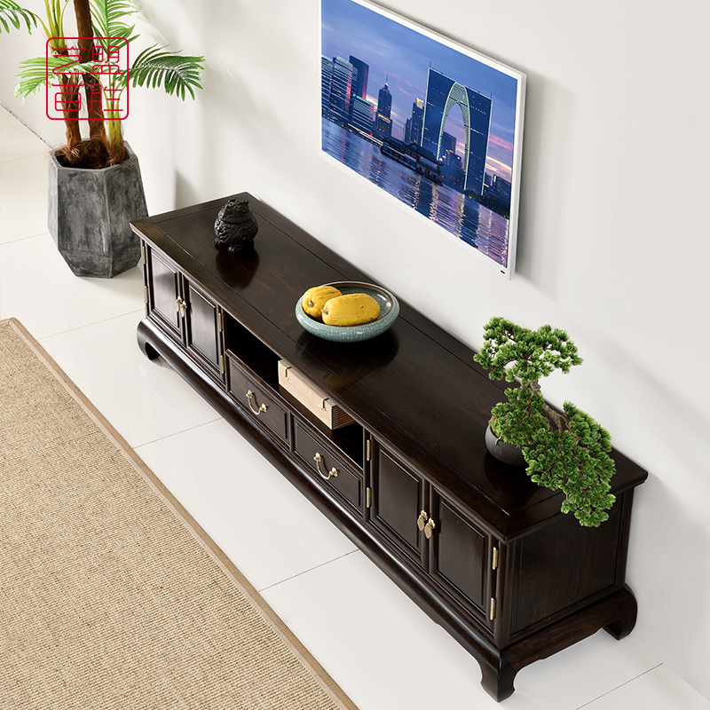 Art Alliance Baise Purple Light Sandalwood TV Cabinet 2 m Living room New Chinese four-door storage Redwood TV cabinet customizable