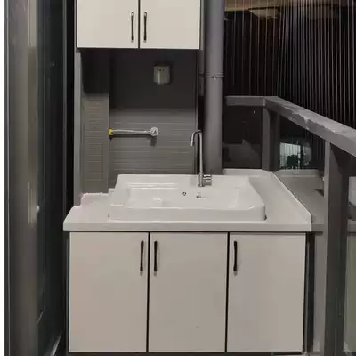 Ceramic laundry basin with washboard sink washboard balcony ultra-deep basin laundry pool household integration