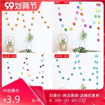 Shop celebration color five-corner Star year-old event decoration childrens birthday party room dress up colorful flag pull flower