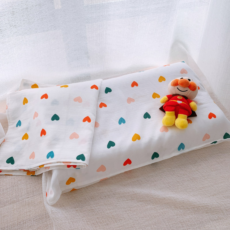Tongren handmade children's latex pillow pillowcase custom cotton double gauze pillowcase custom