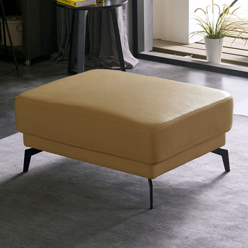 Modern minimalist Italian light luxury sofa foot stool home trial shoe stool head layer cowhide high foot pedal single person