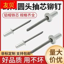 Core Rivet Seal Type Large Cap Waterproof Pull Nail Car Pumping Core Rivet Flat Round Head Aluminum Hermetic Willow Nail