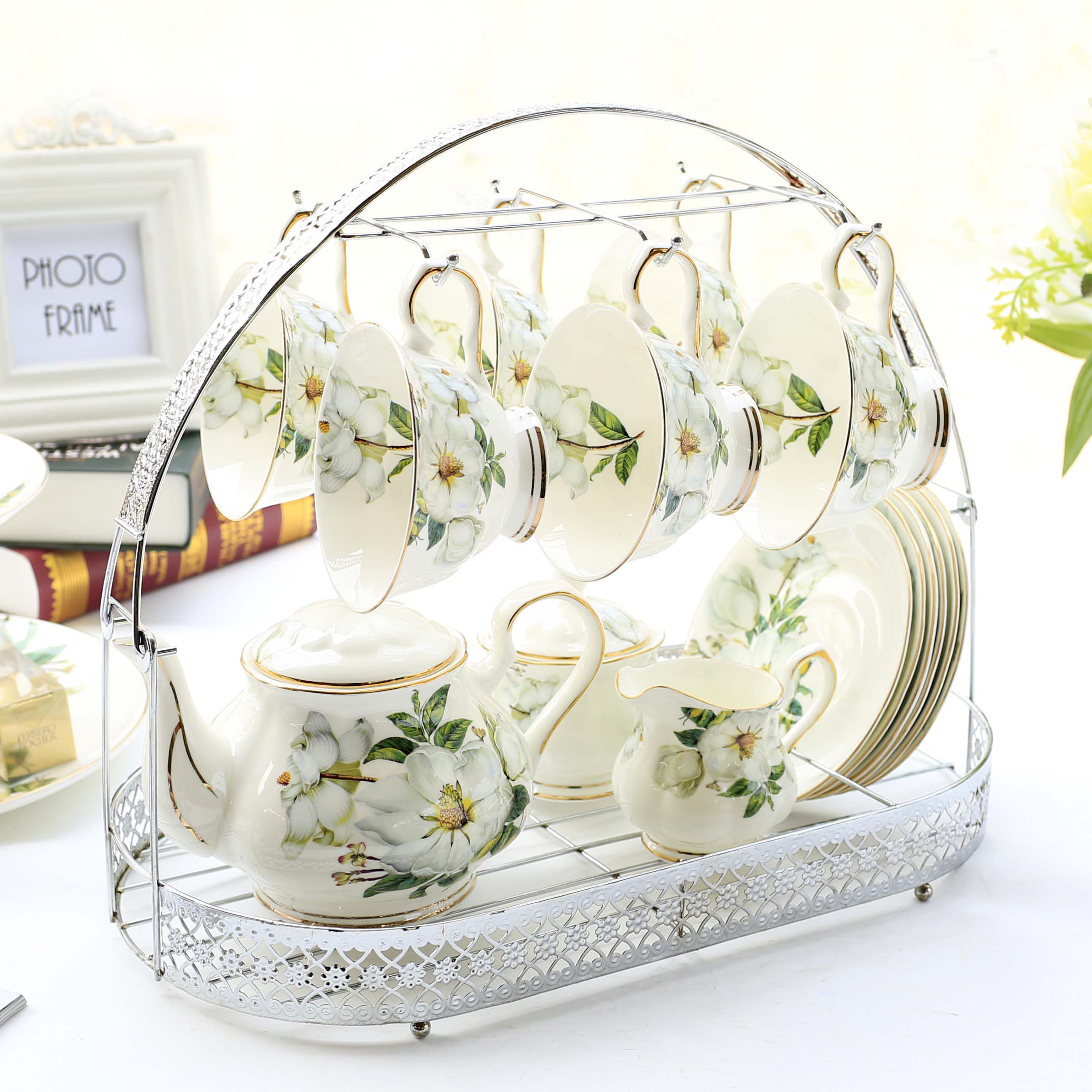 Bone China coffee cup European small luxury household European tea set Afternoon tea Tea set Black Tea cup Wedding gift