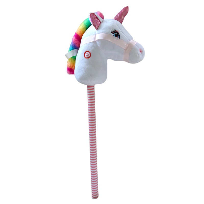 Exported Horse Hoof Sound Unicorn Horse Head Stick Toy 70cm for Pretend Play 3 Years+ Horse Head Stick