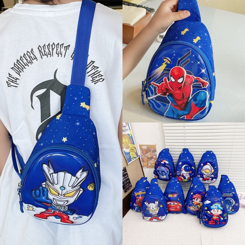 Children's Crossbody Bag for Boys, Ultraman Travel Bag, Elementary School Student Outing Chest Bag, Spider-Man Lightweight Backpack, Trendy Children's Crossbody Bag for Boys, Ultraman Travel Bag, Elementary School Student Outing Chest Bag, Spider-Man Lightweight Backpack, Trendy
