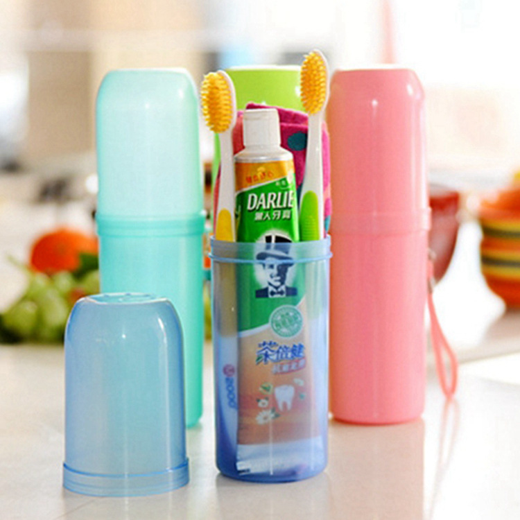 Portable travel wash cup set dental ware box outdoor travel gargle cup storage tube bag cover toothbrush cup